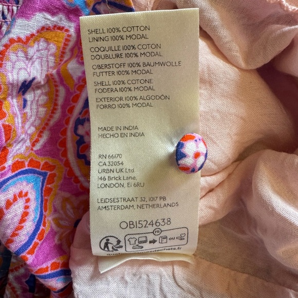 Anthropologie The Peregrine Pink and Purple Floral Mini Dress Size XS - Picture 8 of 12